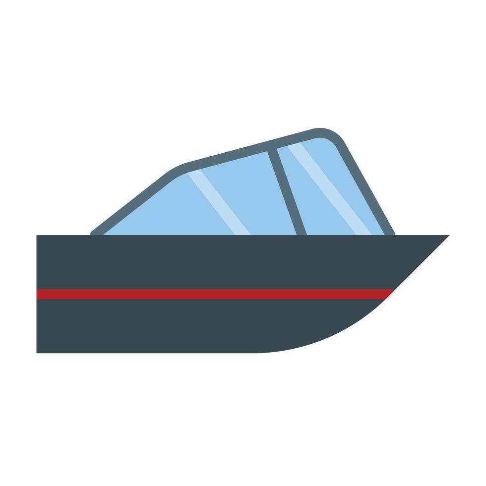 Speed Boat Flat Icon Design vector