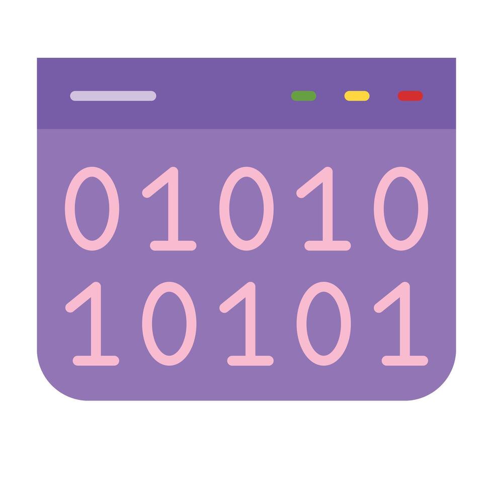 Binary Code Flat Icon Design vector