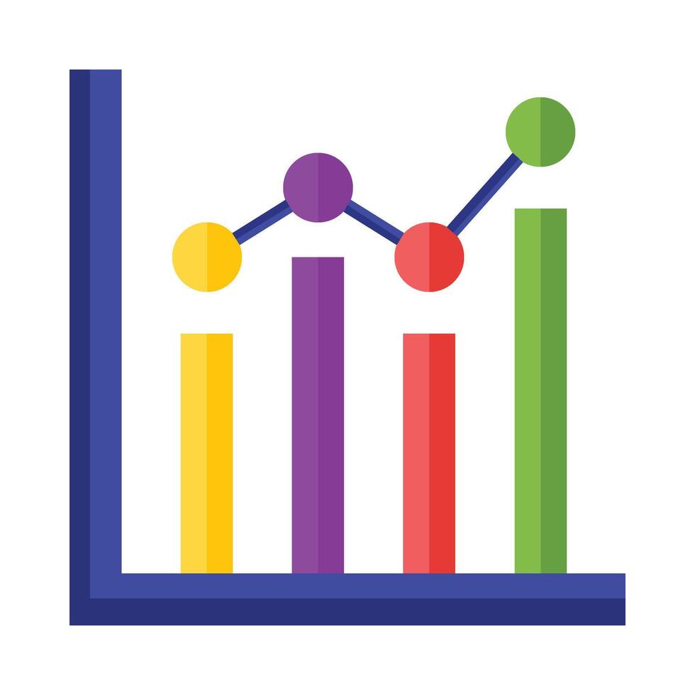 Bar Chart Flat Icon Design vector