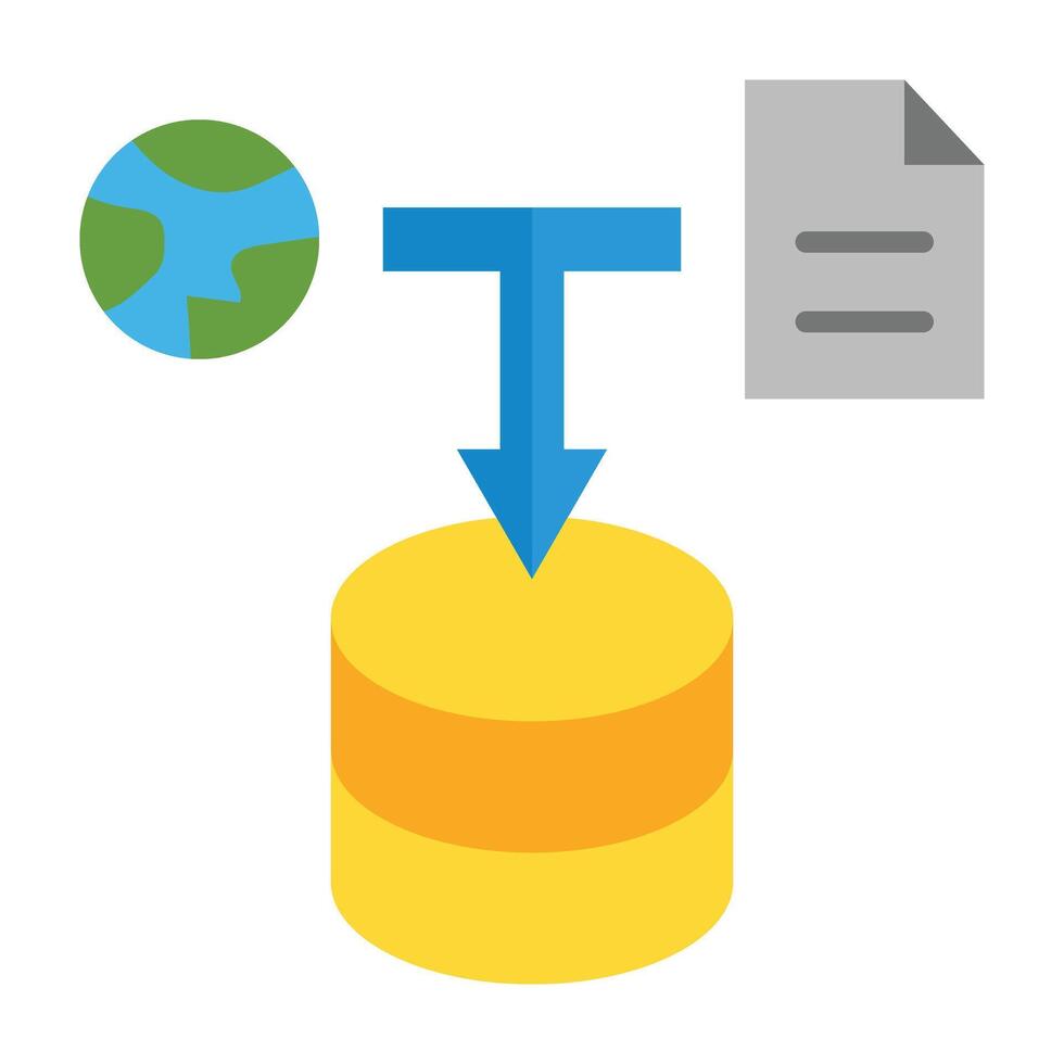 Data Gathering Flat Icon Design vector