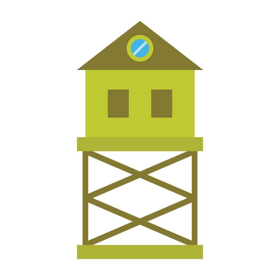 Watchtower Flat Icon Design vector