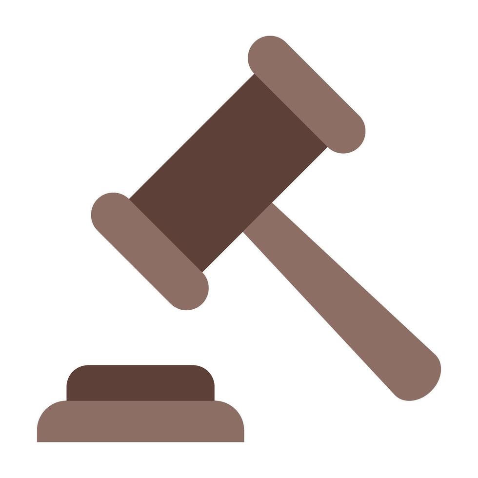 Court Gavel Flat Icon Design vector