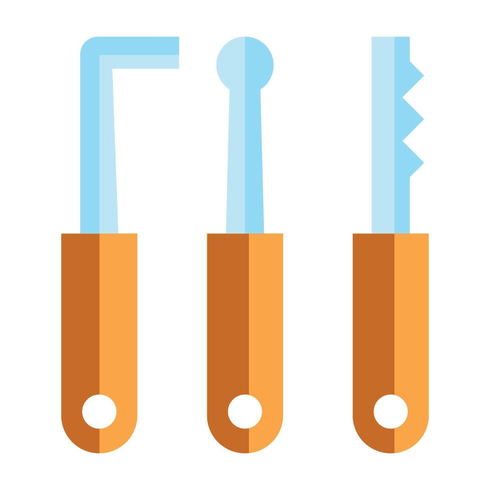 LockPick Flat Icon Design vector