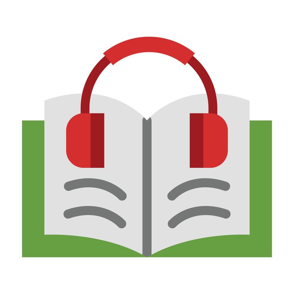 Audio Book Flat Icon Design vector