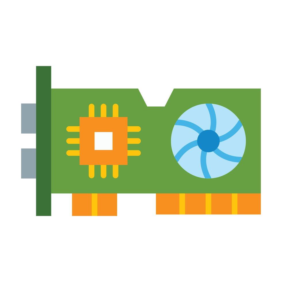 Graphic Card Line Icon Design vector
