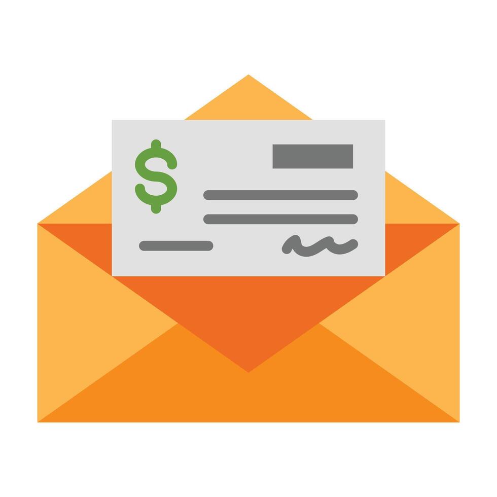 Pay Check Line Icon Design vector