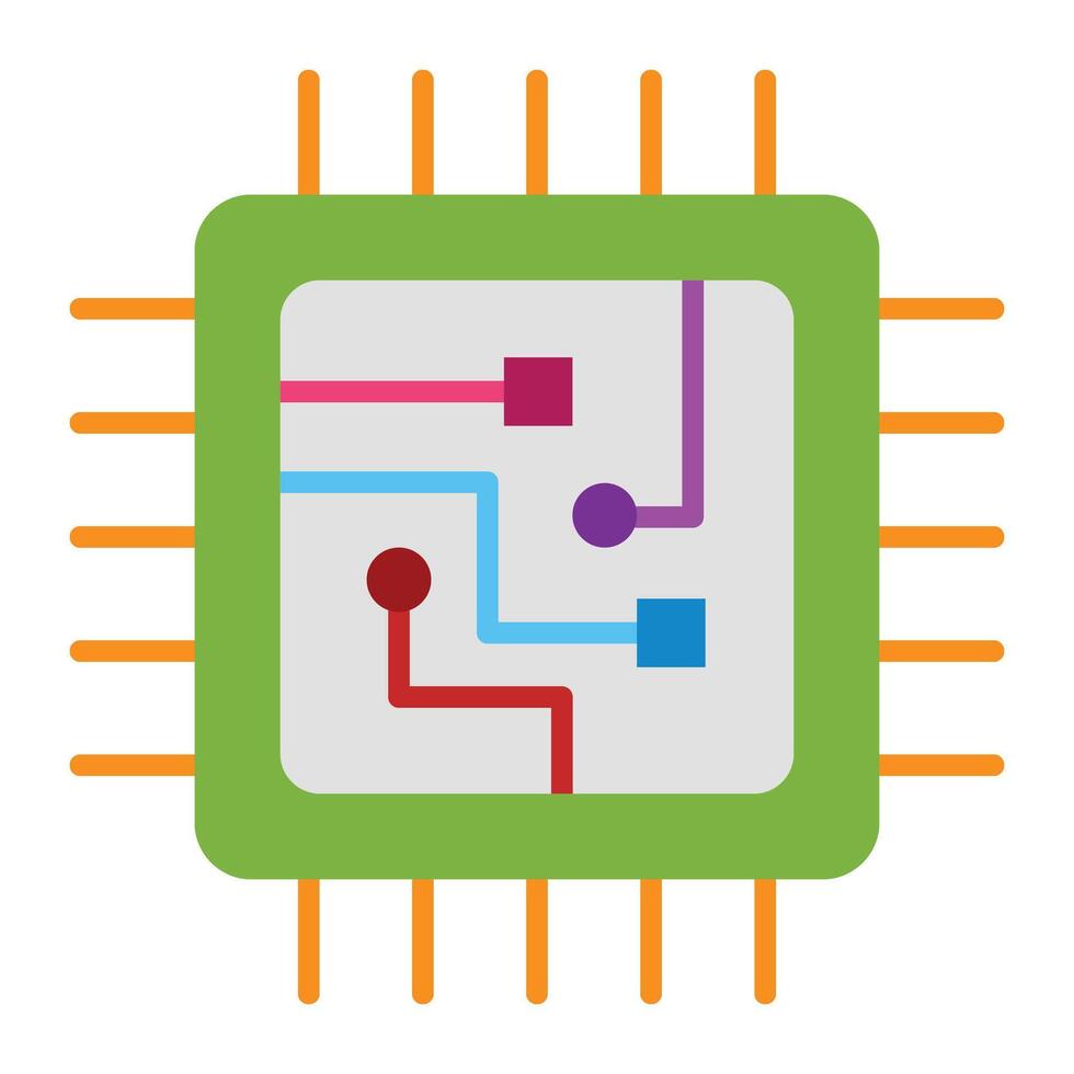 Processor Line Icon Design vector