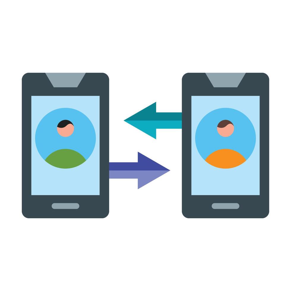 Peer To Peer Line Icon Design vector