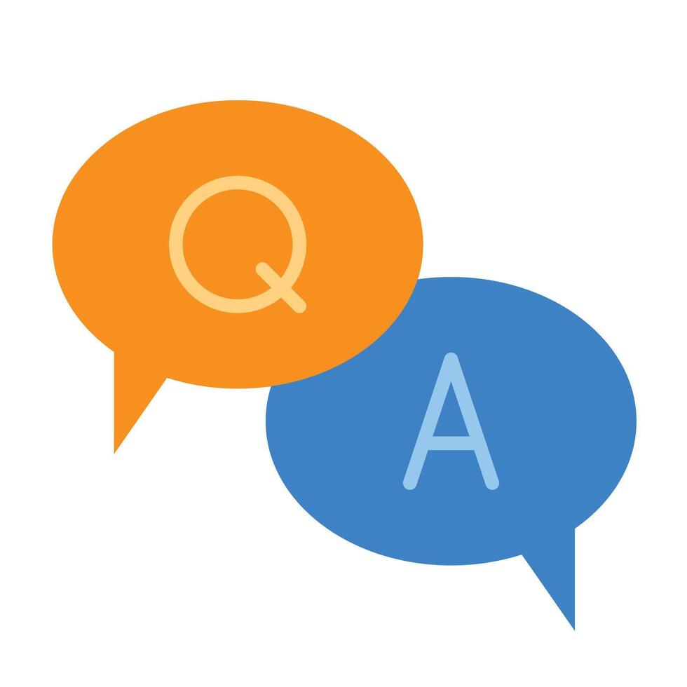 Question And Answer Flat Icon Design vector