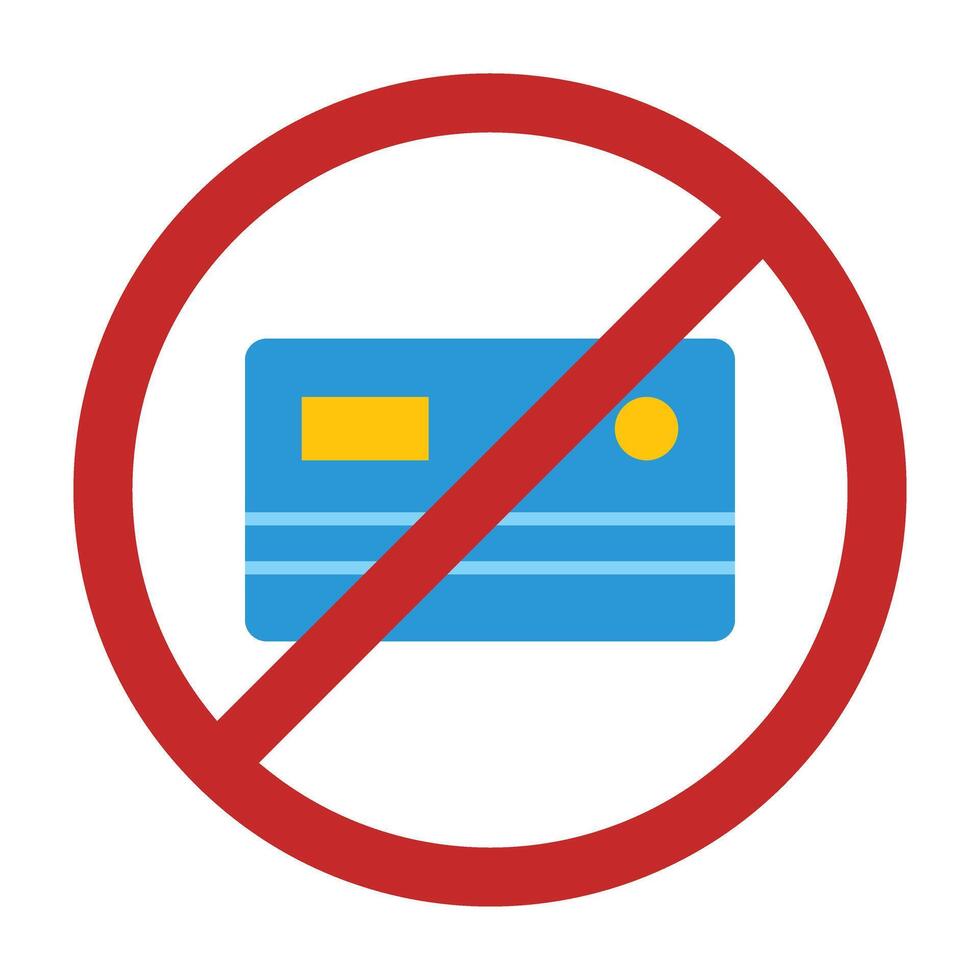 No Credit Card Line Icon Design vector