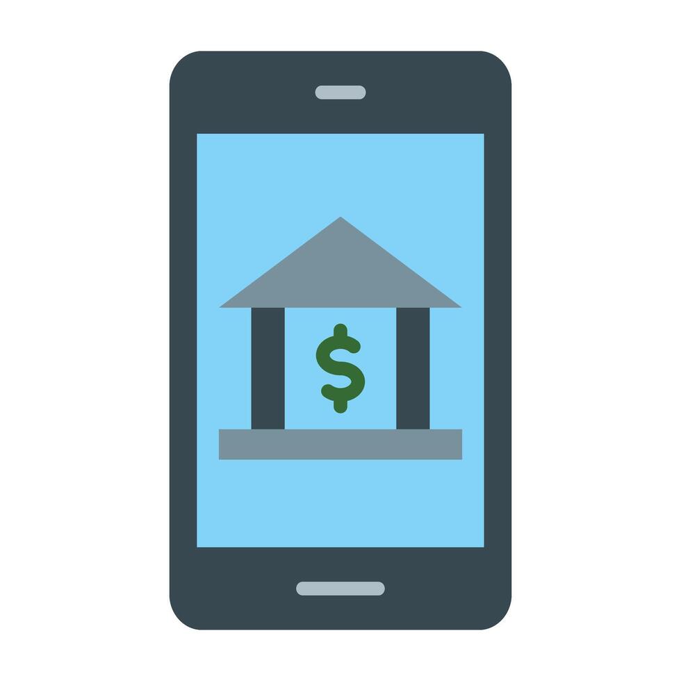 Mobile Banking Line Icon Design vector