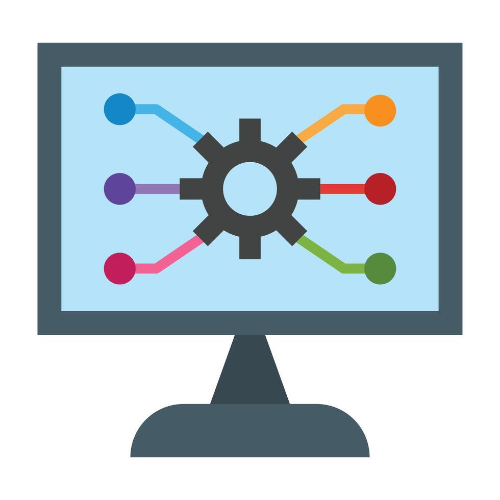Computer Science Flat Icon Design vector