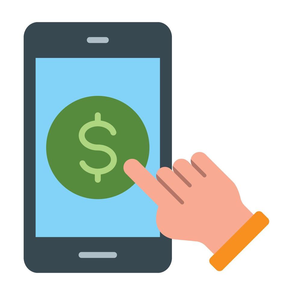 Mobile Pay Line Icon Design vector