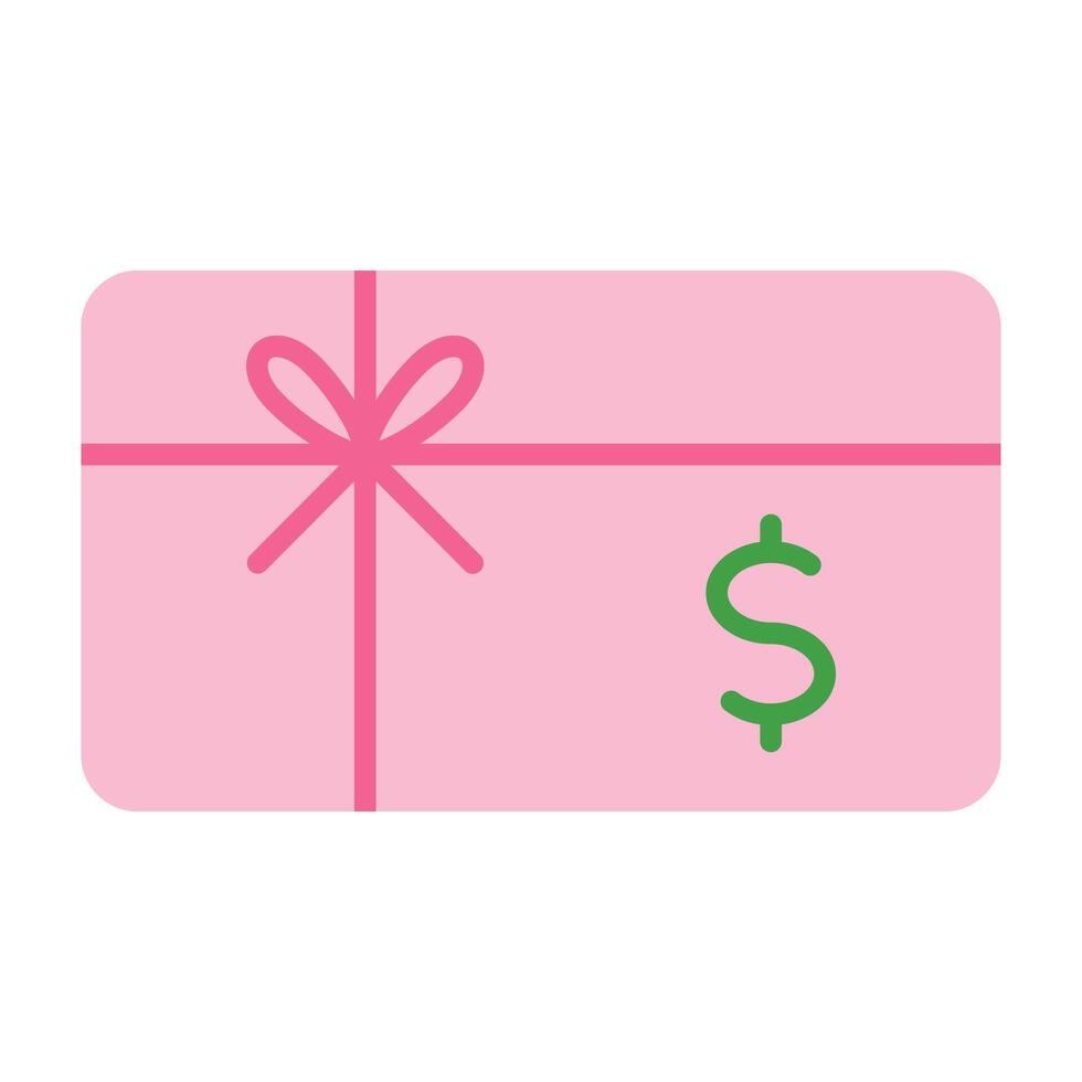 Gift Card Line Icon Design vector