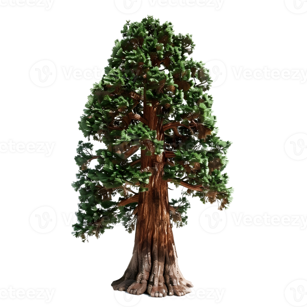Tall Green Pine Tree Isolated on Transparent Background png
