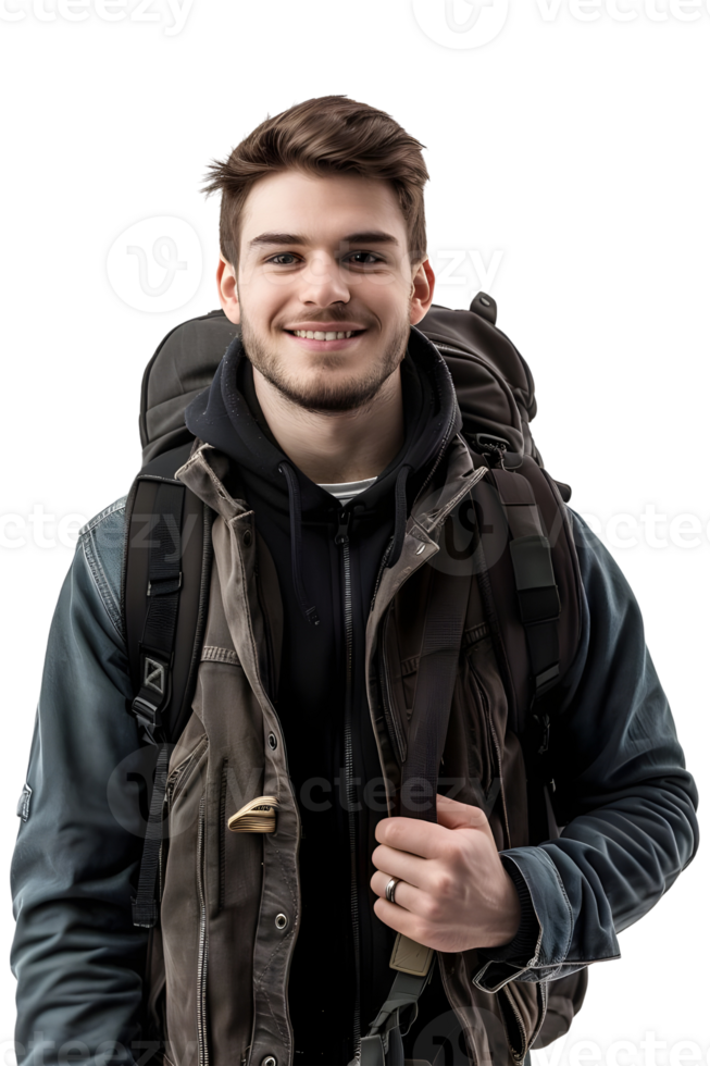Casual Young Man in Hoodie Isolated on Transparent Background png