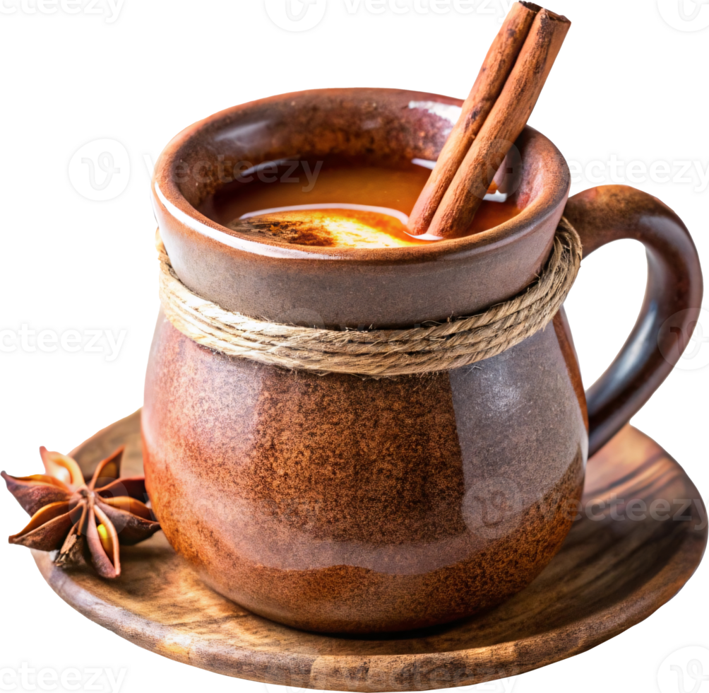 rustic ceramic mug with coffee png