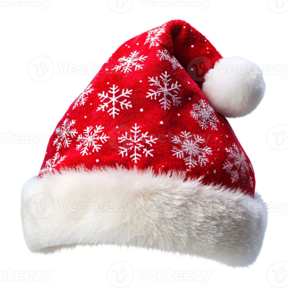 Santa hat with snowflakes png