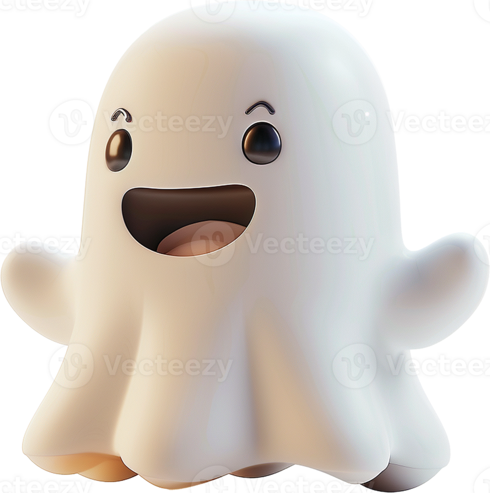 A cartoon ghost with a big smile on its face png