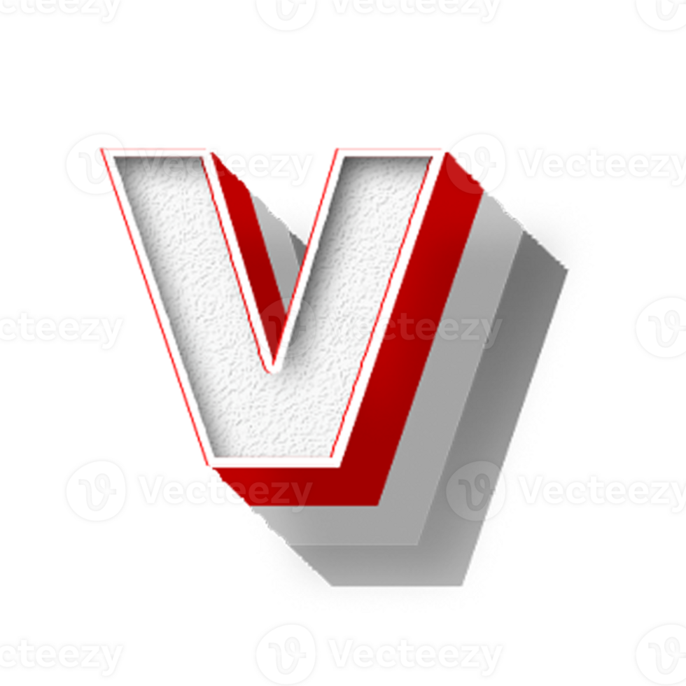 The letter v in red and white on a black background png