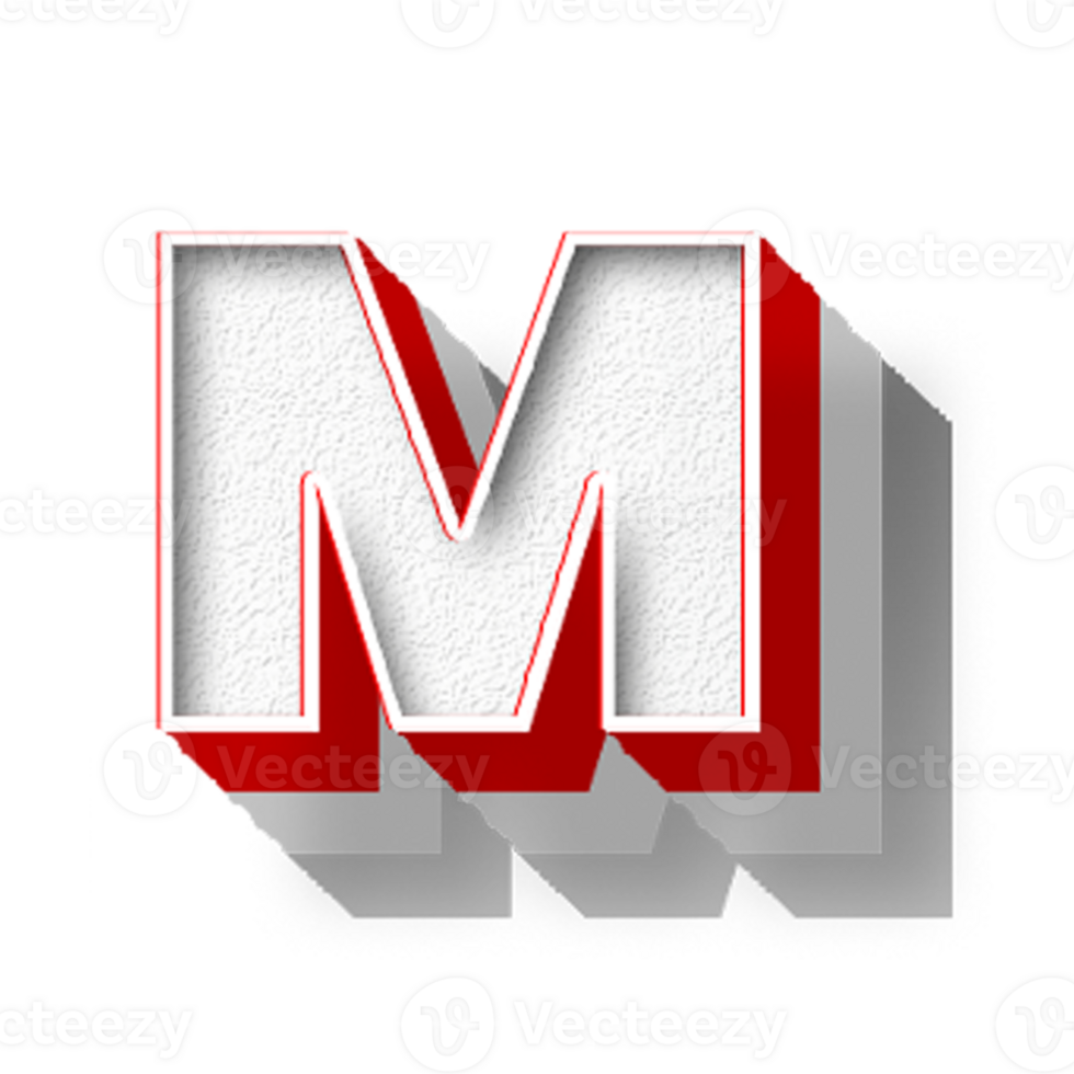 The letter m in red and white png