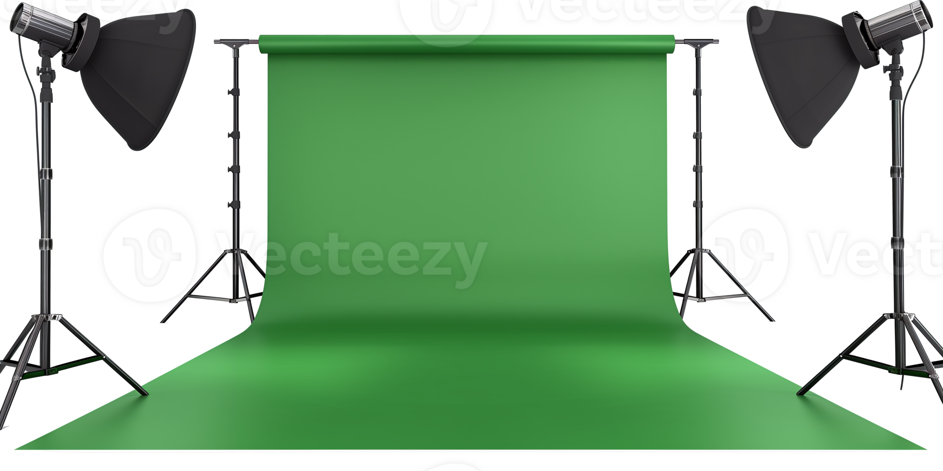 Simple Green Screen Setup, Empty Studio Background png