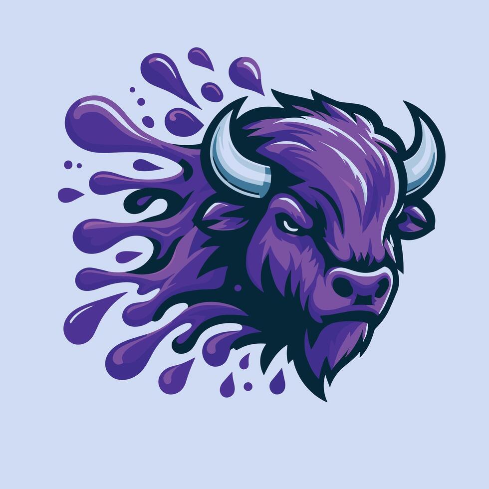 Bison Head Logo Design vector