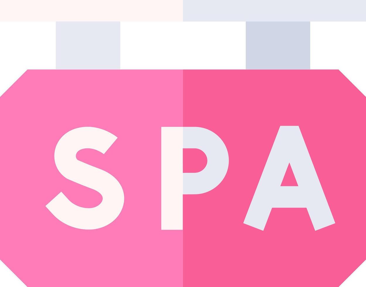 A pink box with the word spa on it vector