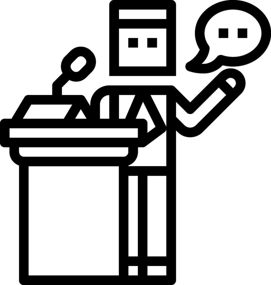 Speaker at podium illustration vector