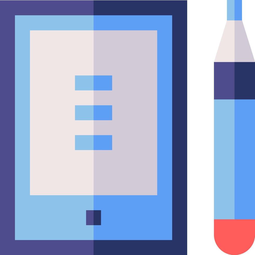A tablet and a pen next to each other vector