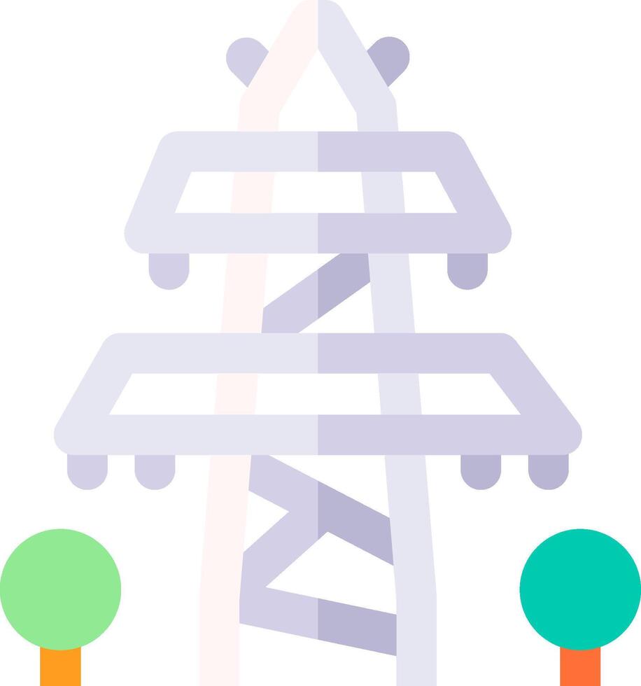 A tower with a green tree and a blue tree vector
