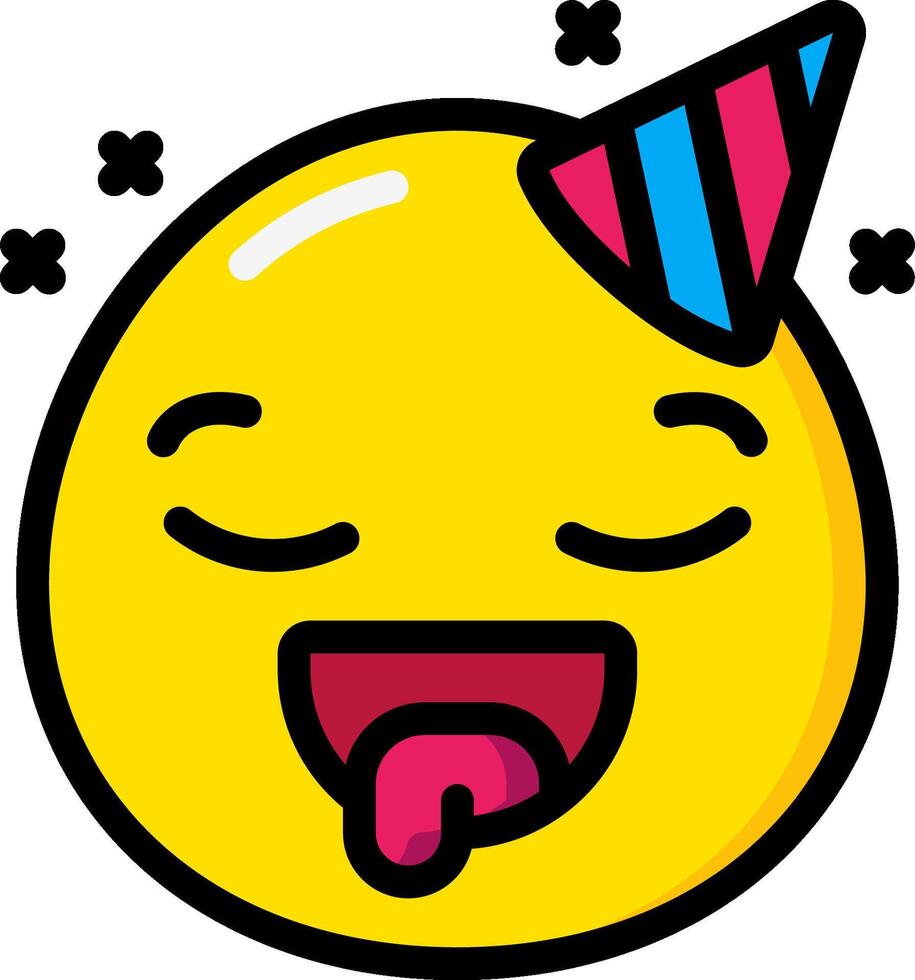 A cartoon smiley face with a party hat on vector