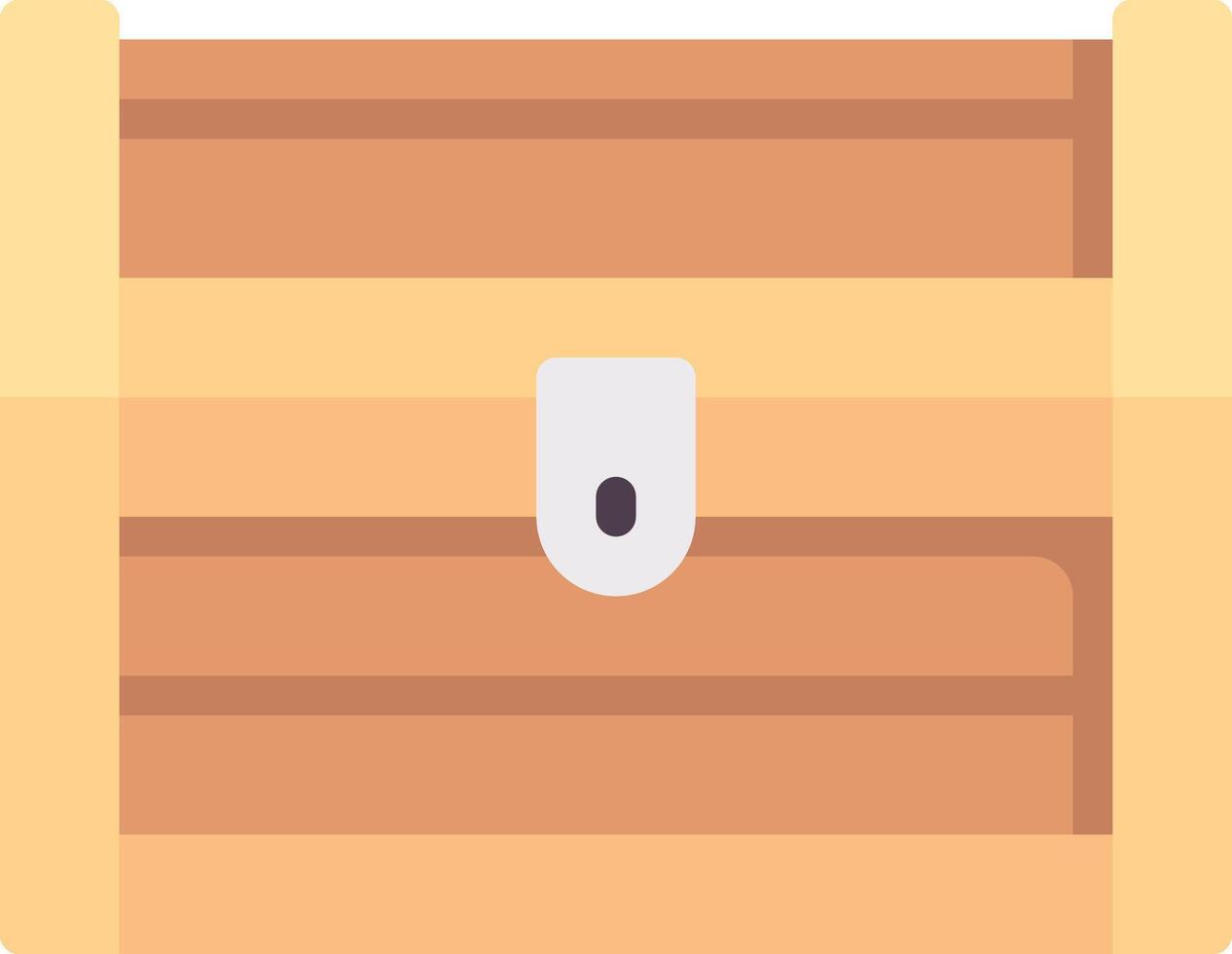 A wooden chest with a key in it vector