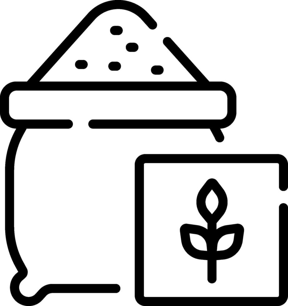 A bag of flour and a plant icon vector