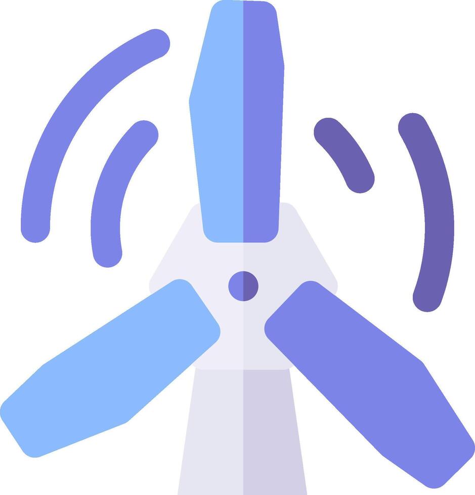 A wind turbine with a blue and purple logo vector