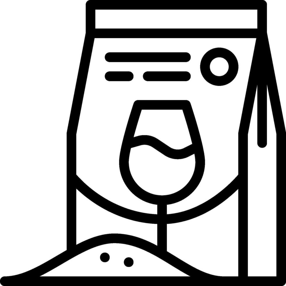 A bag of wine and a glass of wine vector