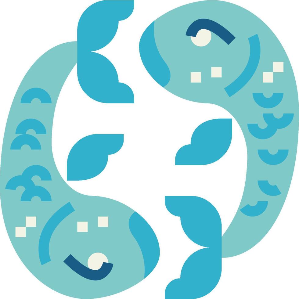 A blue fish with two eyes and a mouth vector