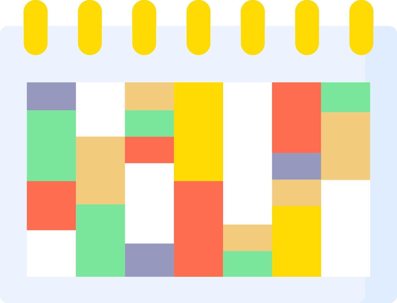 A colorful calendar with squares on it vector