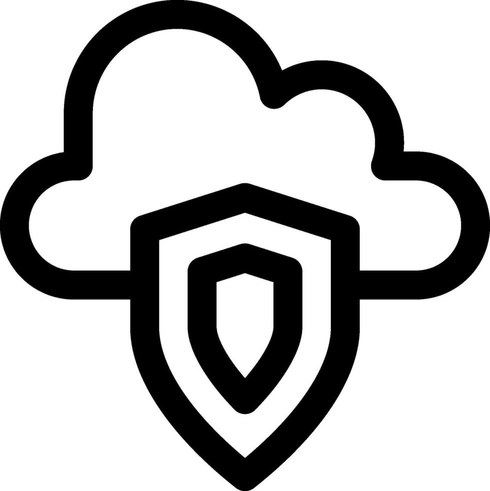 Cloud security icon vector