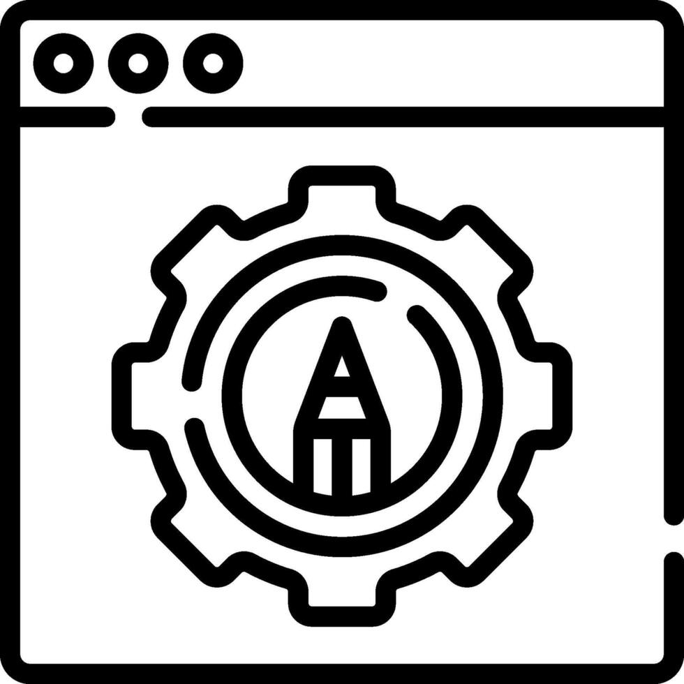A gearwheel icon with a building in the center vector