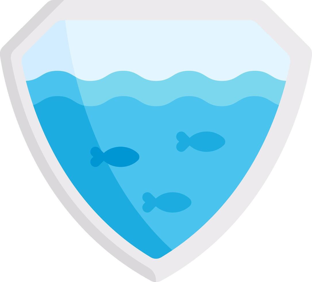 A shield with fish in the water vector