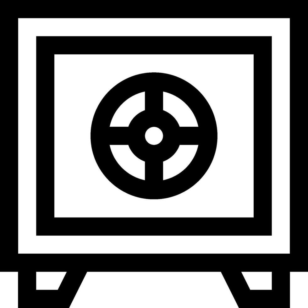 A black and white image of a safe with a target vector