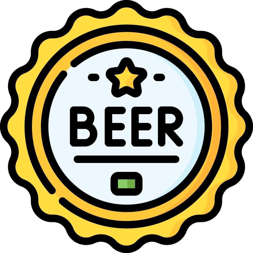Beer badge icon illustration vector