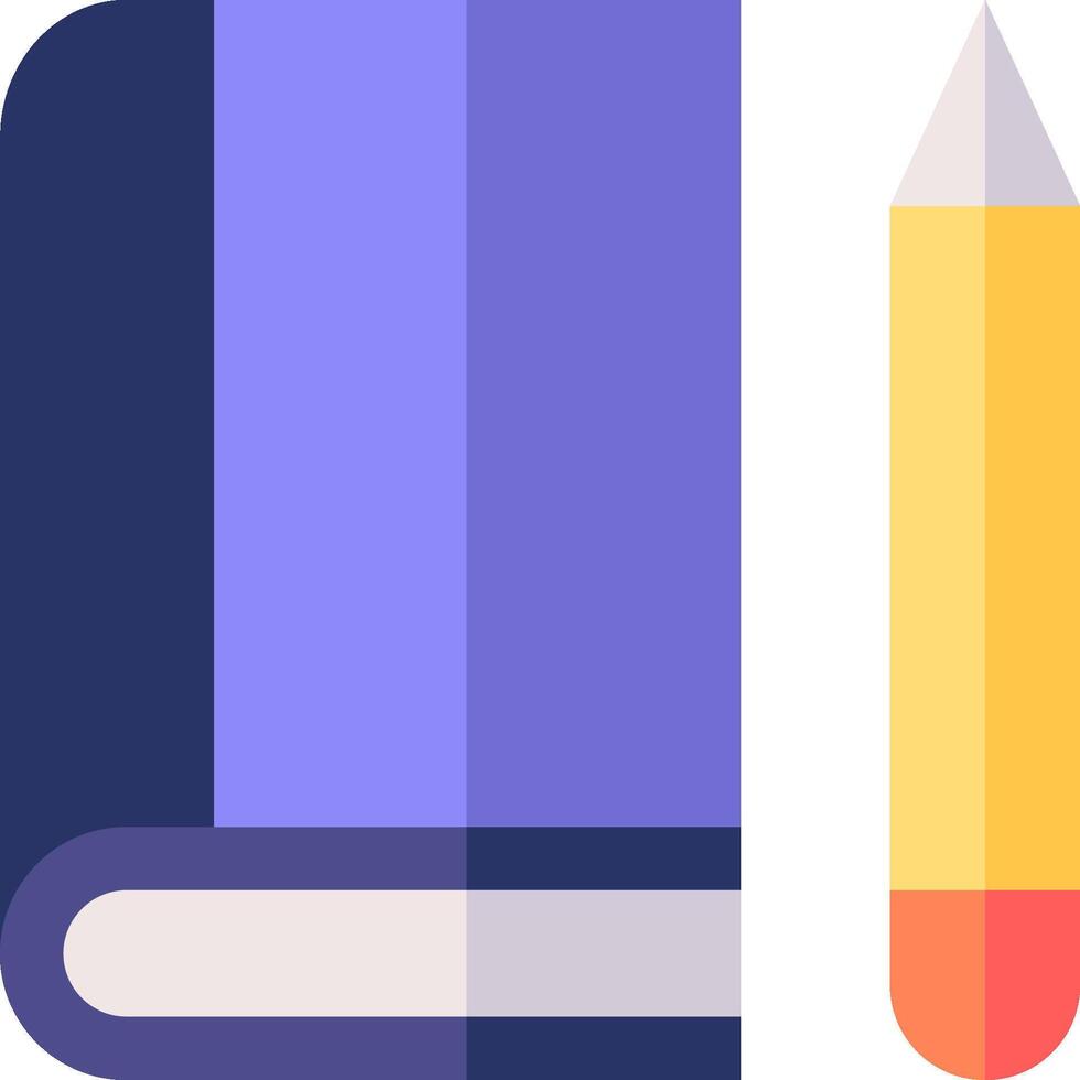 A pencil and a book are next to each other vector