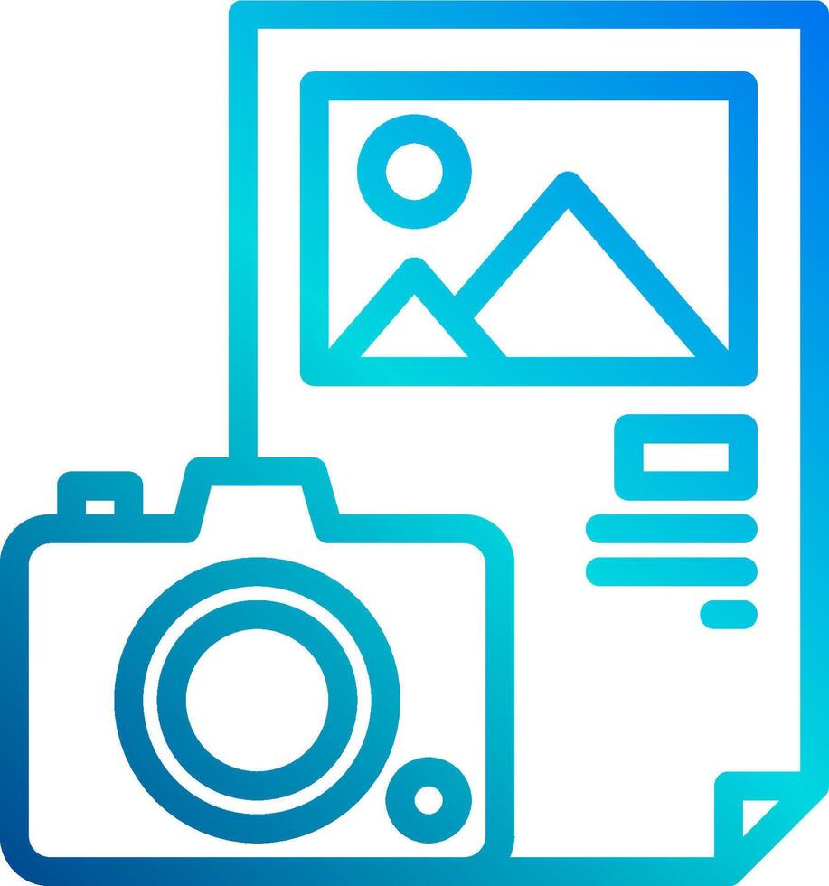 A camera and paper icon vector