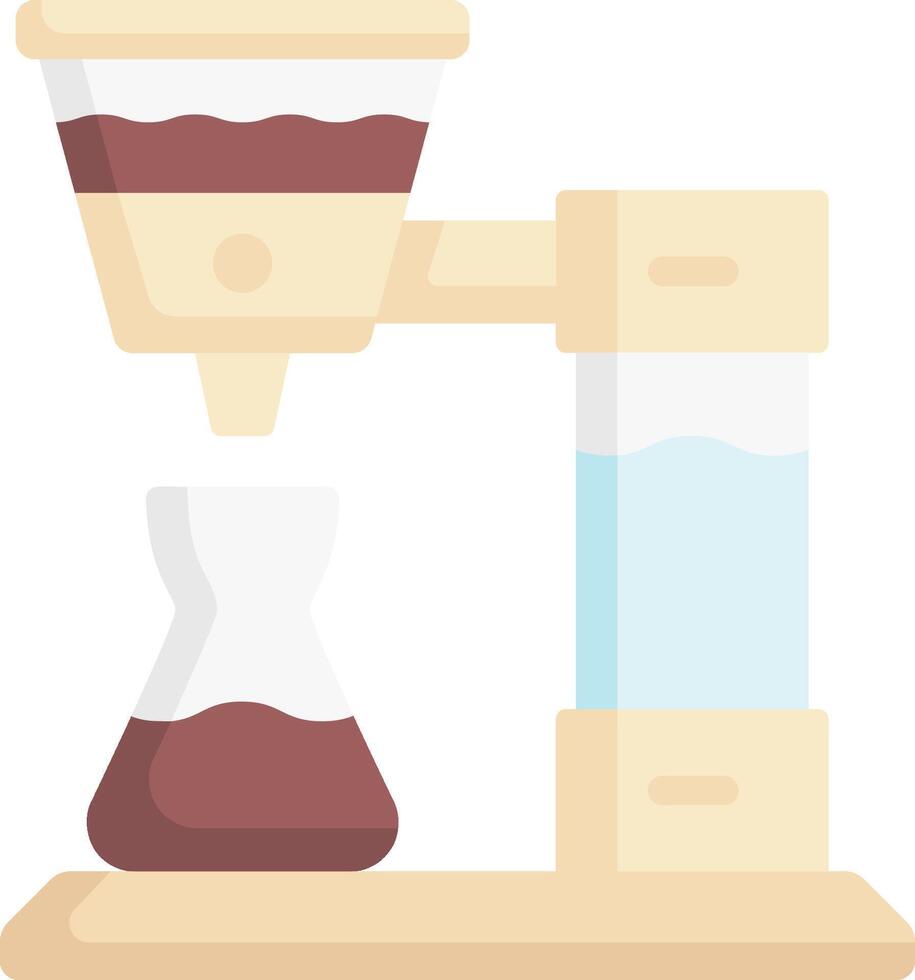 A coffee maker with a funnel and a glass vector