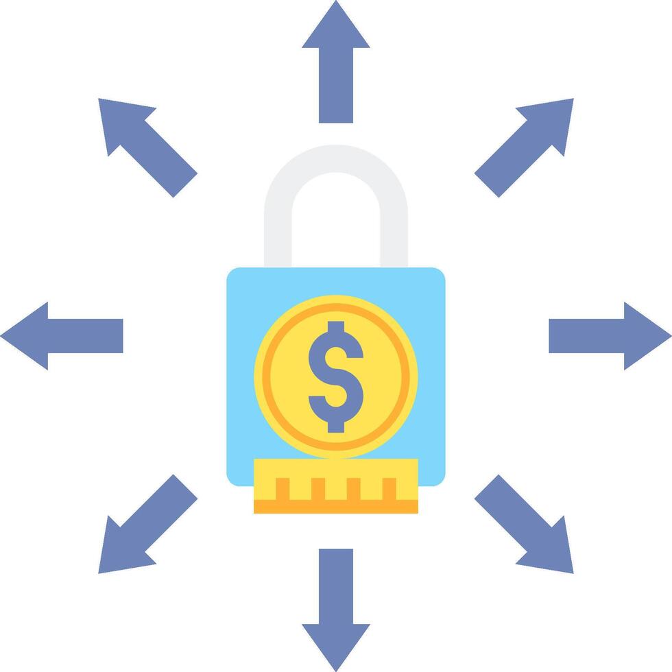 A padlock with a dollar sign on it vector