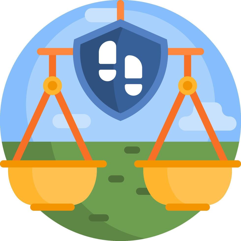 A scale with two shoes on it vector