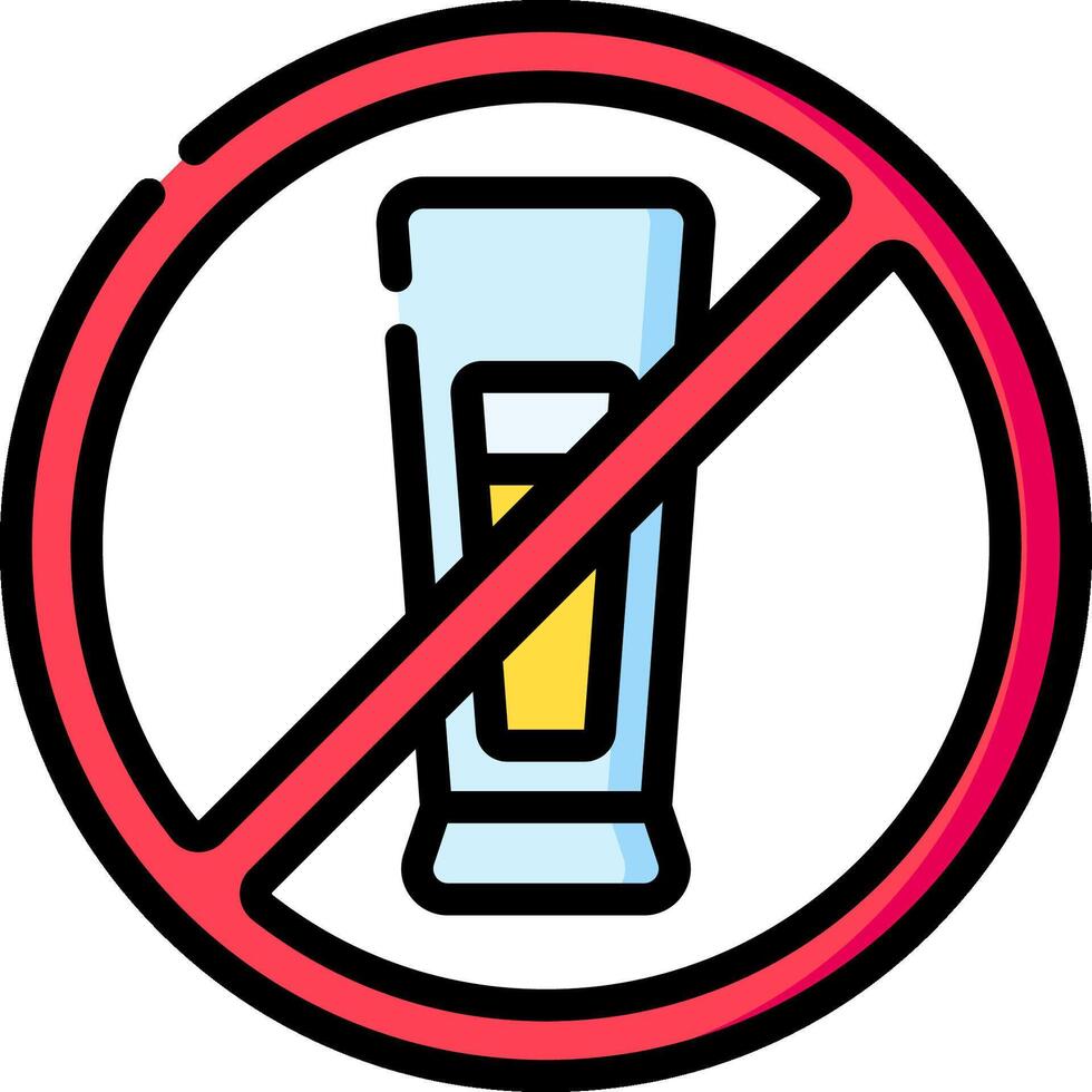 No alcohol sign with a glass of beer vector