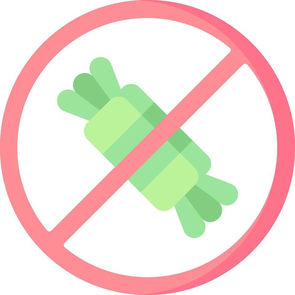 A no food sign with a green leaf vector